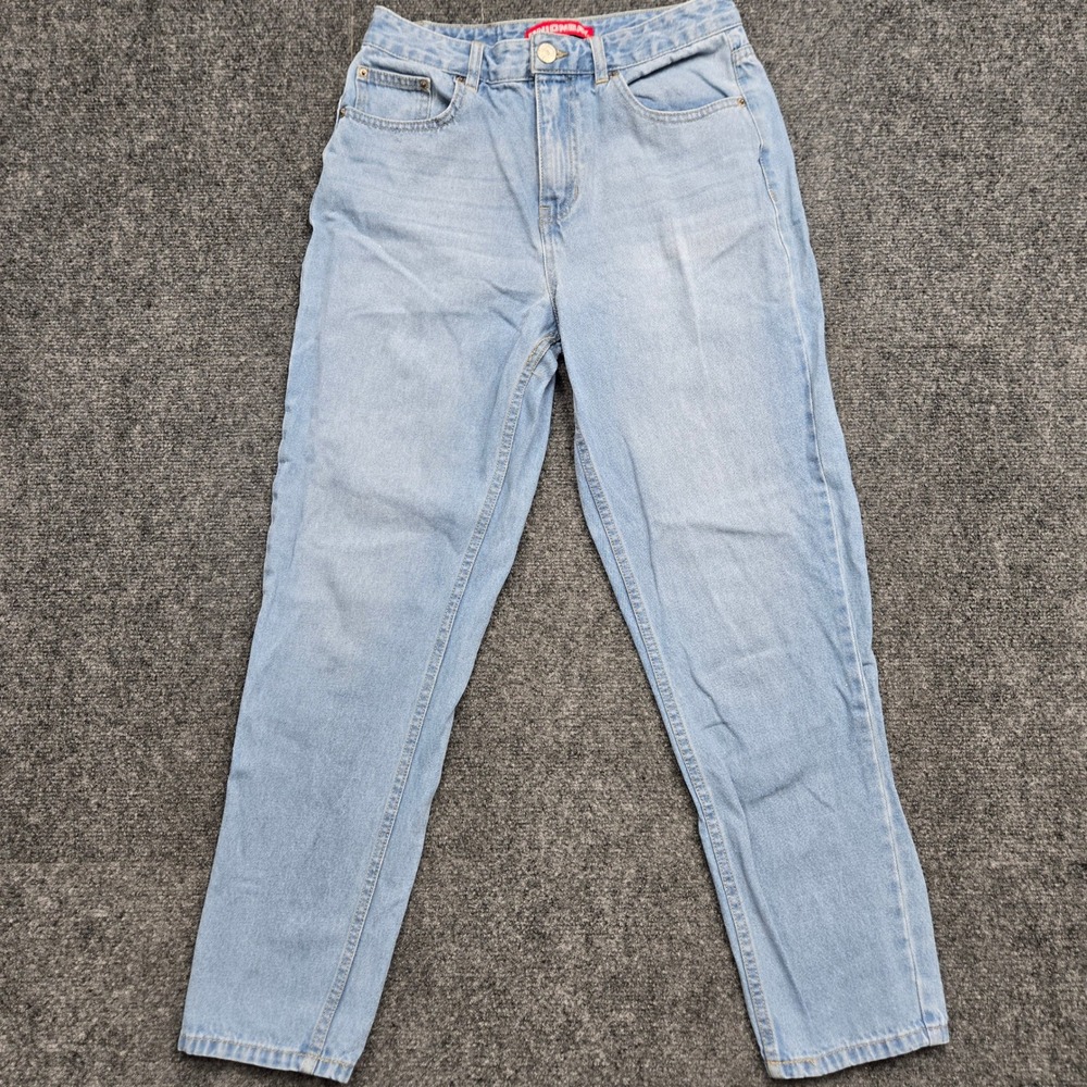 Unionbay High Waisted Mom Jeans Light Wash Tapered Leg Denim Womens Size 5 28x26